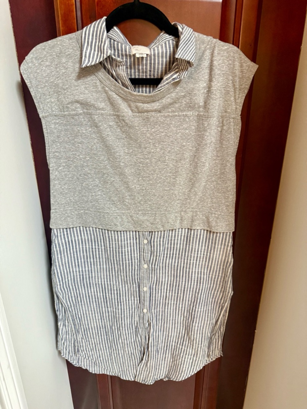 VGUC Anthropologie Postmark Mixed Media Pinstripe Sleeveless Dress or Tunic XS